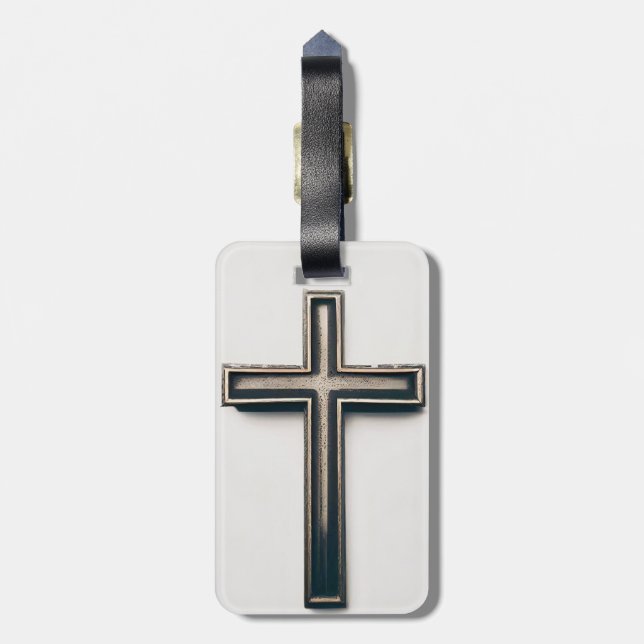 Étiquette À Bagage Croix religieuse (Dos Vertical)