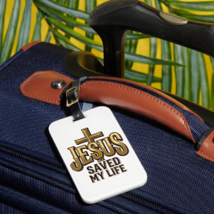 Étiquette À Bagage Croix vintage Jésus m'a sauvé la vie