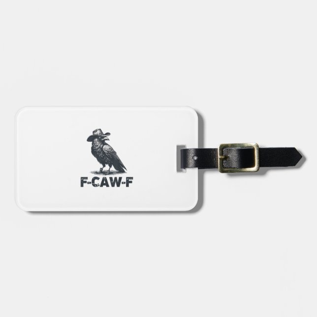 Étiquette À Bagage Crow F-Caw-F Retro Crow Lover (Devant horizontal)
