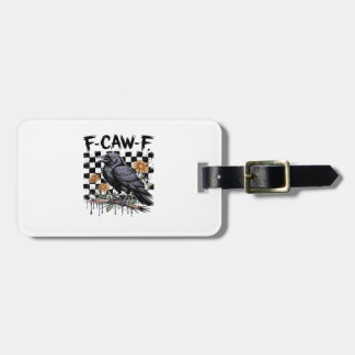 Étiquette À Bagage Crow Flowral, F-Caw-F Funny Bird FCAWF Moon Gothic
