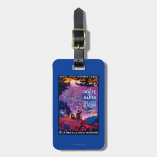 Étiquette À Bagage Cru PosterEurope de DES Alpes d'itinéraire de La