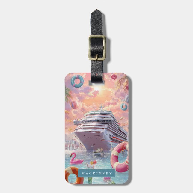 Étiquette À Bagage Cruise Ship Luggage Tag (Devant Vertical)