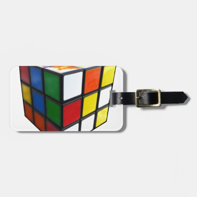 Étiquette À Bagage Cube de puzzle des années 1980 (Devant horizontal)