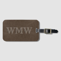 Cuir Faux Brun Monogramme Occidental