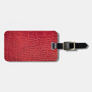 Étiquette À Bagage Cuir rouge d'alligator de Faux