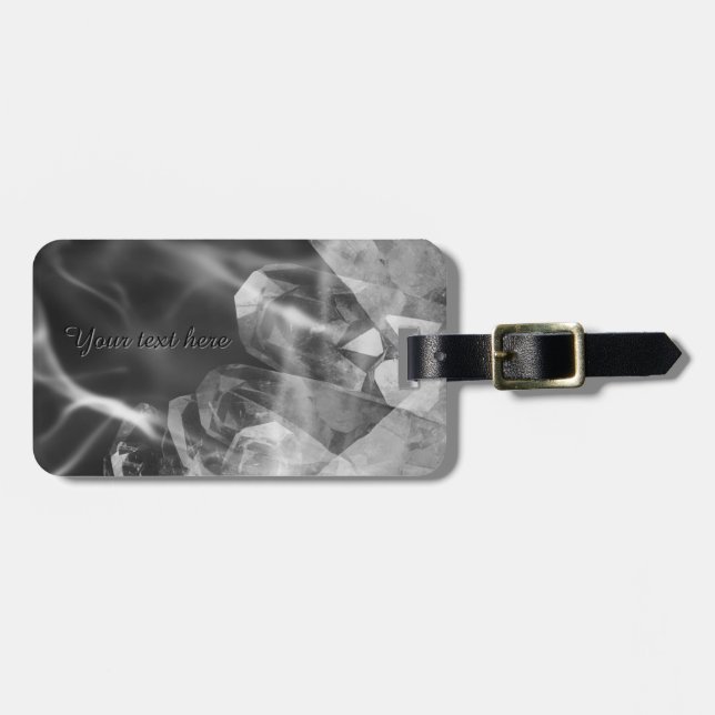 Étiquette À Bagage Custom black crystal luggage tag (Devant horizontal)