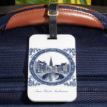 Étiquette À Bagage Custom Blue Delft Amsterdam Souvenir<br><div class="desc">Custom Blue Delft Amsterdam Souvenir with a space to customize the year to create a souvenir.</div>