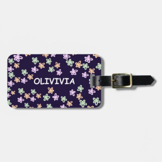 Étiquette À Bagage CUSTOM BLUE FLOWER PATTERN Luggage Tag