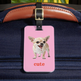 Étiquette À Bagage Custom Cute Chihuahua Aggro Nasty Vicious