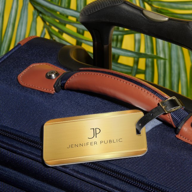 Étiquette À Bagage Custom Glamorous Gold Look Elegant Template Luxury (Insitu Rectoal 3)