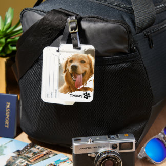 Étiquette À Bagage Custom Pet Photo & Name Luggage Tag – Travel Gift
