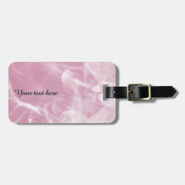 Étiquette À Bagage Custom pink crystal luggage tag (Devant horizontal)