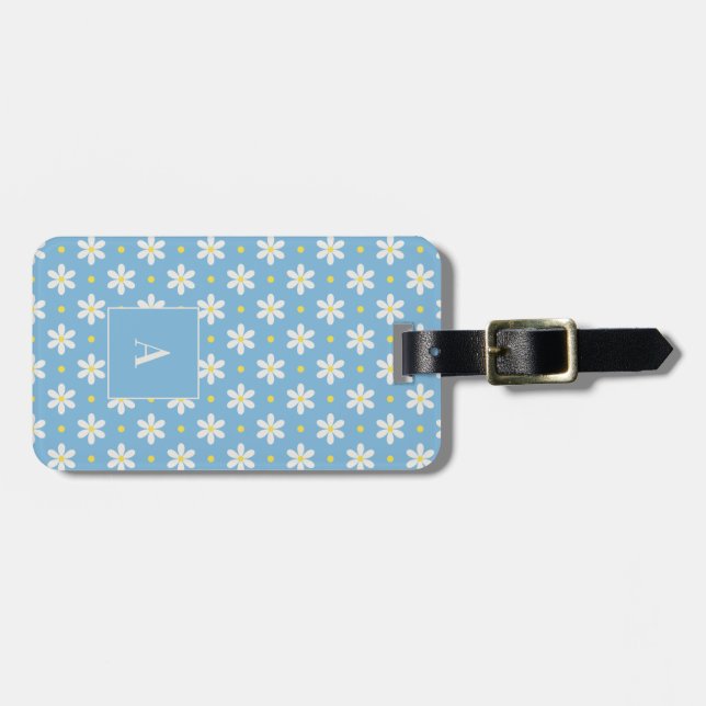 Étiquette À Bagage Custom Travel Gift for Women Personalized Daisy (Devant horizontal)