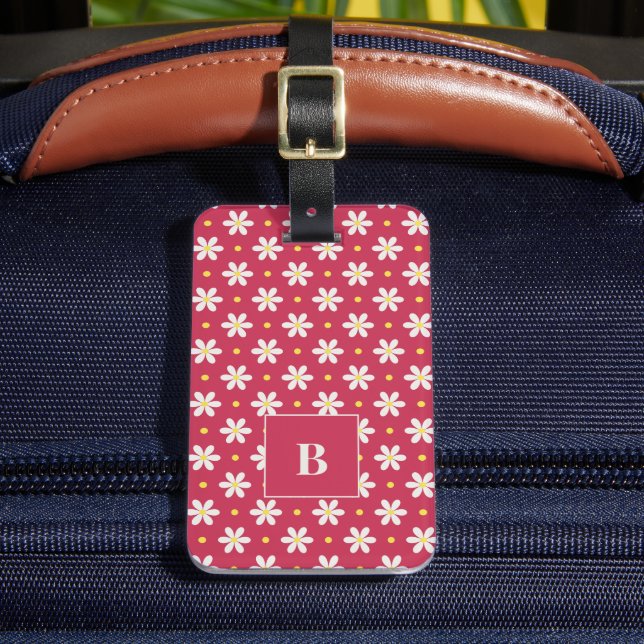 Étiquette À Bagage Custom Travel Gift for Women Personalized Daisy (Insitu Rectoal 2)
