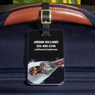 Étiquette À Bagage Cutaway Un Appareil Spacecraft Gemini À Deux Perso