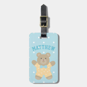 Étiquette À Bagage Cute Animal Grizzly Bear Cub Kids Ajouter Votre No