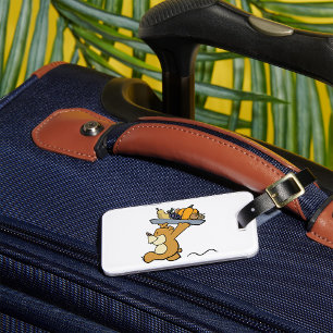 Étiquette À Bagage Cute Bear transportant une cueillette festive Plat