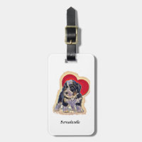 Cute Black Tan PopArt Bernedoodle Coeur numérique
