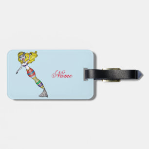 Étiquette À Bagage Cute Blonde Mermaid Thunder_Cove