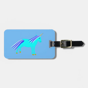 Étiquette À Bagage Cute Blue Baby Boy Unicorn Personnalisé