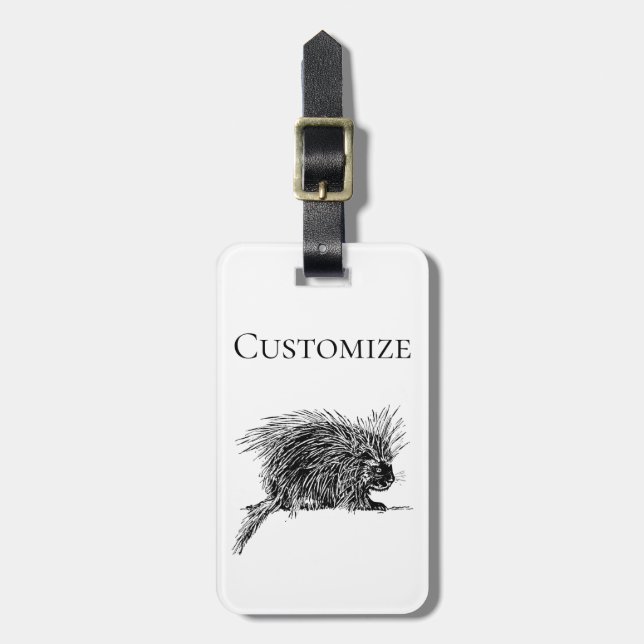 Étiquette À Bagage Cute Bristly Hedgehog Thunder_Cove (Devant Vertical)