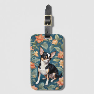 Étiquette À Bagage Cute Chihuahua William Morris Inspiré Floral
