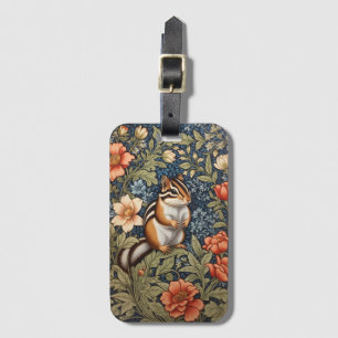 Étiquette À Bagage Cute Chipmunk William Morris Inspiré Floral