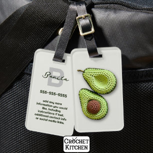 Étiquette À Bagage Cute Cottagecore Crochet Avocado Nom