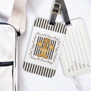 Étiquette À Bagage Cute Gingerbread Homme Cookie Illustration Enfants