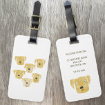 Étiquette À Bagage Cute Golden Labrador Retriever Dog Art Custom<br><div class="desc">Aquarelle adorable Golden Labrador Retriever chien art. Changez les coordonnées sur le dos.</div>