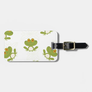 Étiquette À Bagage Cute Green Frog