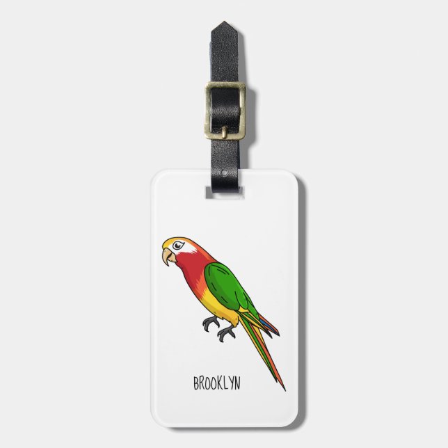 Étiquette À Bagage Cute happy parrot (Devant Vertical)