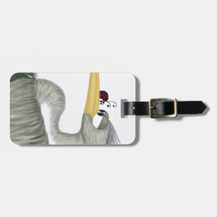 Étiquette À Bagage Cute Heron et Ladybug