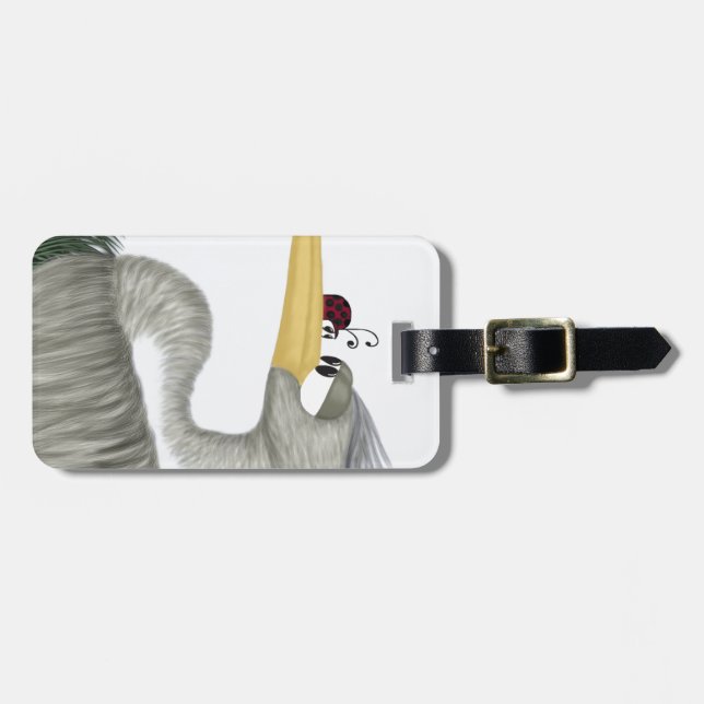 Étiquette À Bagage Cute Heron et Ladybug (Devant horizontal)