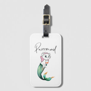Étiquette À Bagage Cute Kitten Purrmaid - Fun Mermaid Design de chat