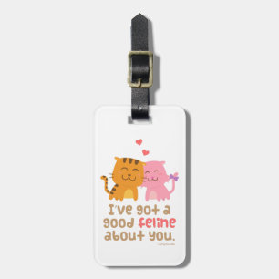 Étiquette À Bagage Cute Kitty Cat Feline Love Confession Humour