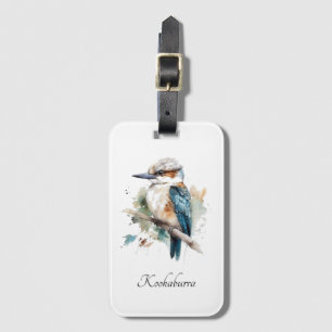 Étiquette À Bagage Cute Kookaburra sur une branche personnalisable