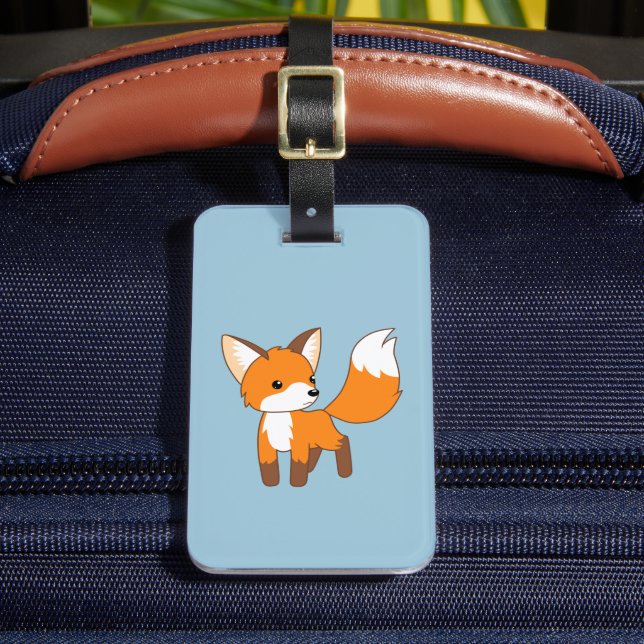 Étiquette À Bagage Cute Little Fox Blue (Insitu Rectoal 2)