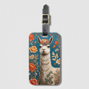 Étiquette À Bagage Cute Llama William Morris Inspiré Floral
