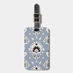 Étiquette À Bagage Cute motifs tribaux gris beige ikat
