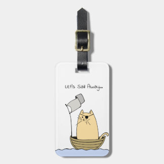Étiquette À Bagage Cute Pirate Chat