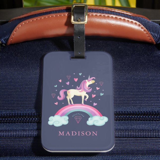 Étiquette À Bagage Cute Rainbow Unicorn (Insitu Rectoal 2)