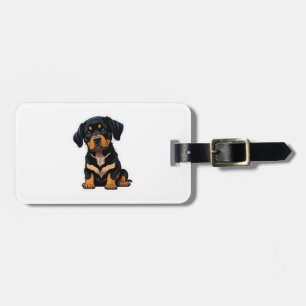 Étiquette À Bagage Cute Rottweiler - Cadeaux pour les propriétaires d