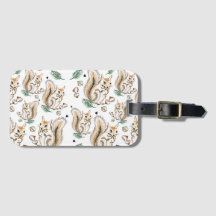 cute squirrel on luggage tag