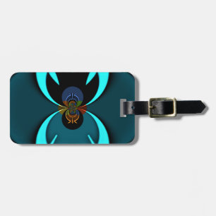 Étiquette À Bagage Cyan Abstrait Art Print