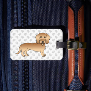 Étiquette À Bagage Dachshund à poil dur blé Chien de dessin animé mig