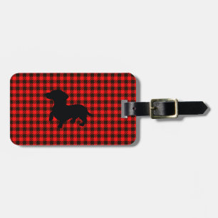 Étiquette À Bagage Dachshund n’Checks Bagage Tag avec bracelet en cui