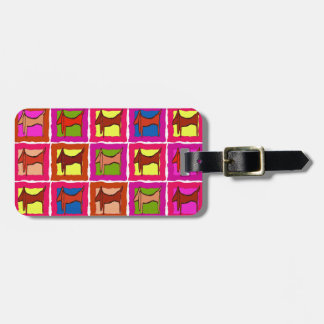 Étiquette À Bagage Dachshund Quilt Tiled Dogs modifier le nom