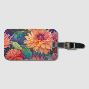 Étiquette À Bagage Dahlia Tapisserie florale