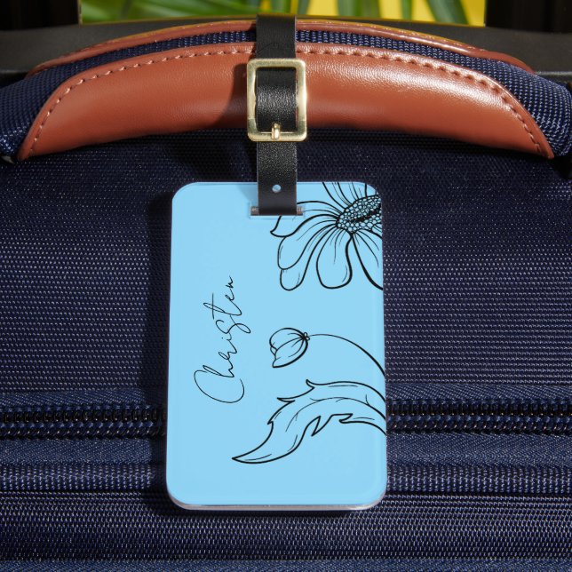 Étiquette À Bagage Daisy blue Luggage Tag (Insitu Rectoal 2)